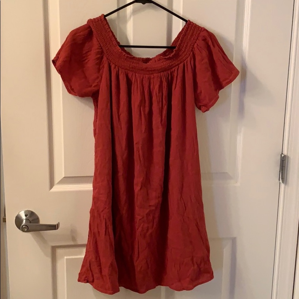 Orange Off Shoulder Play Dress - A&F - Size L